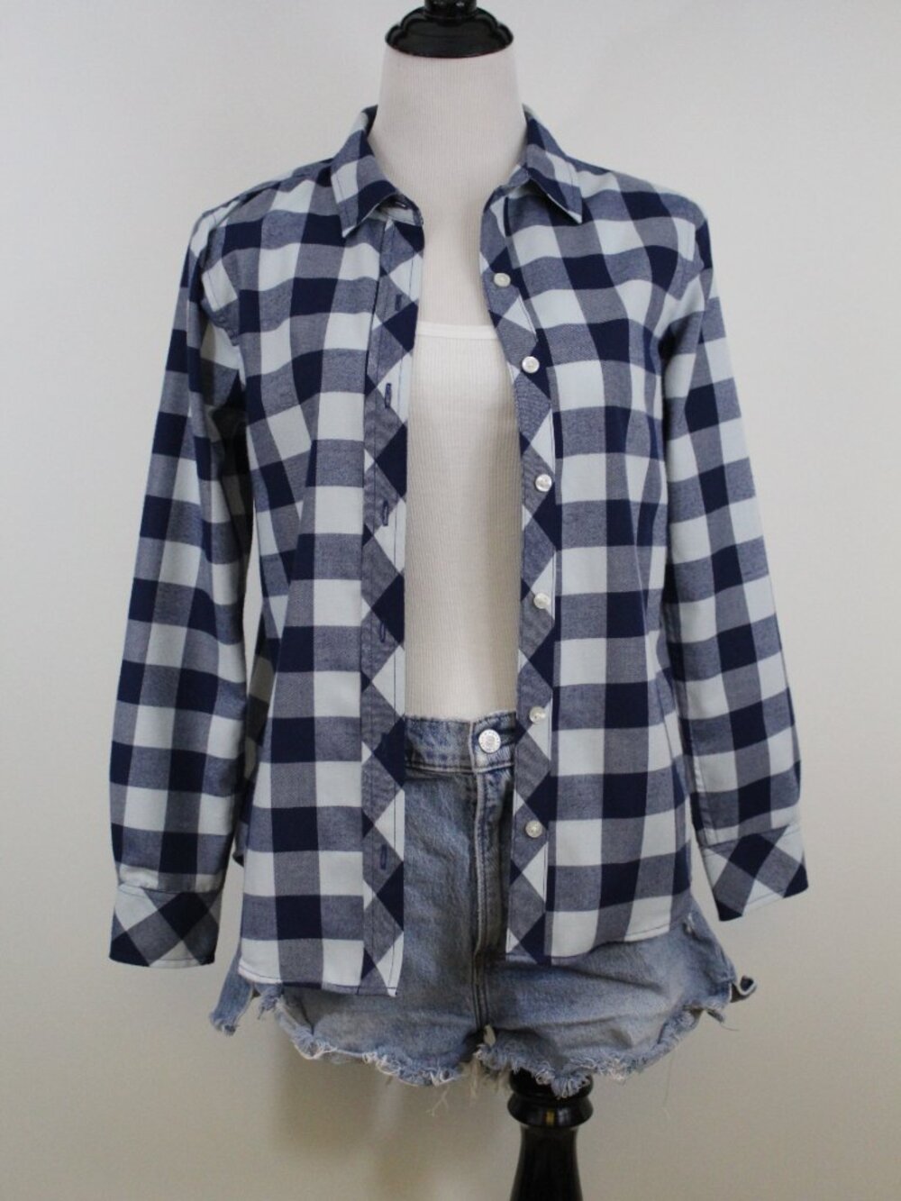 Vineyard Vines Performance Plaid Button Down‎ Shirt Women’s Sm Blue White Check